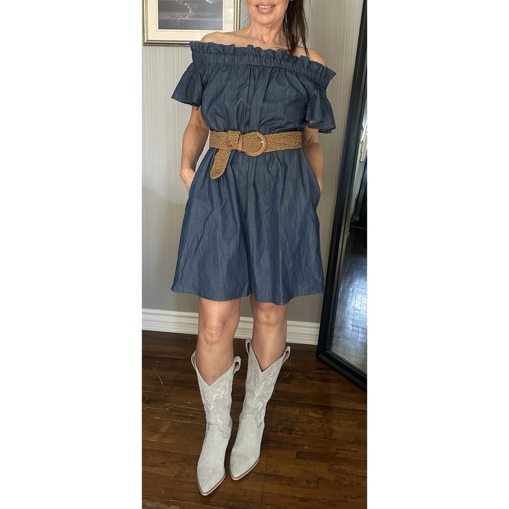 CoryLynnCalter Anthropologie Women's Size M 100% Cotton Off The Shoulders‎ Dress